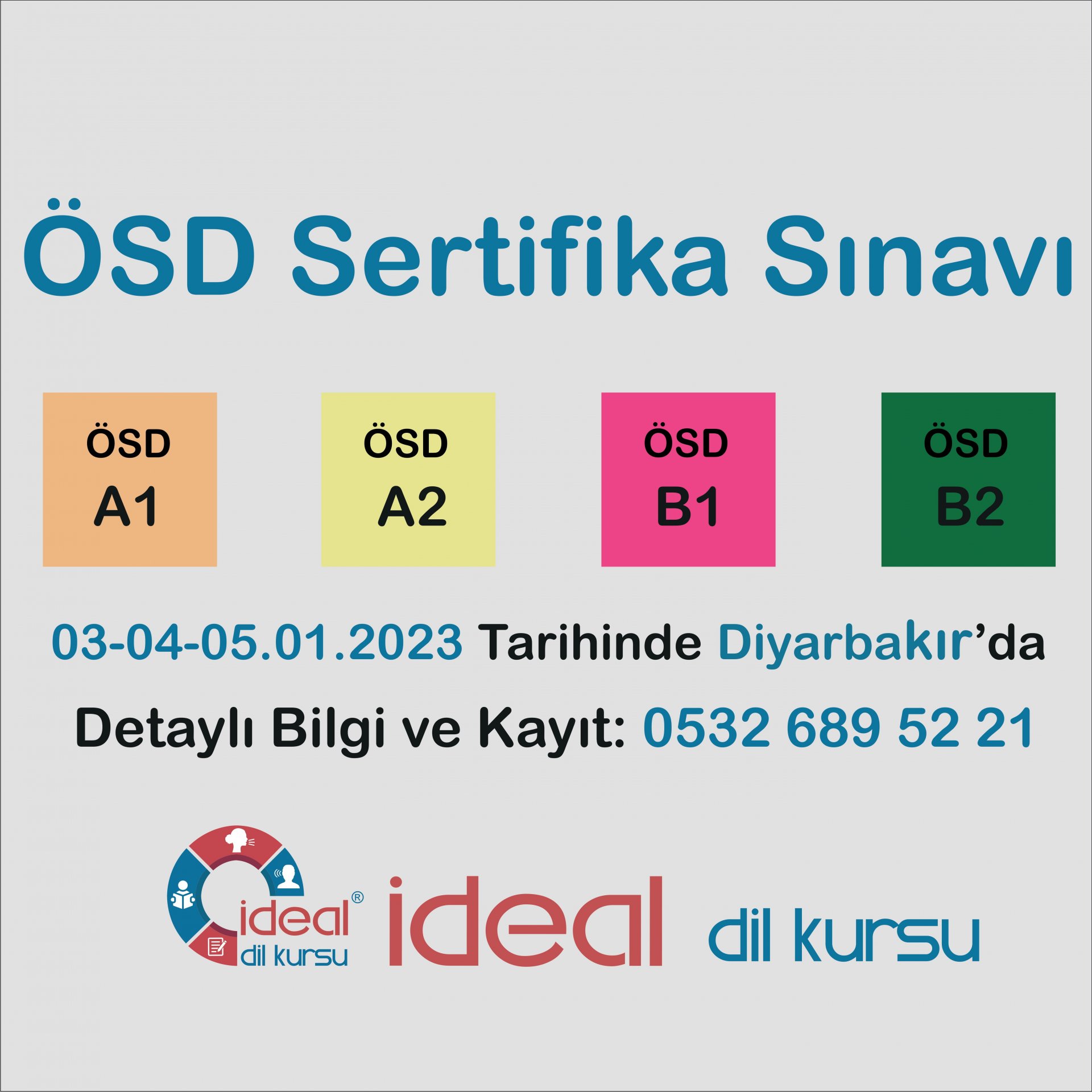 3-4-5 Ocak 2023'te ÖSD Sınavı Diyarbakır'da